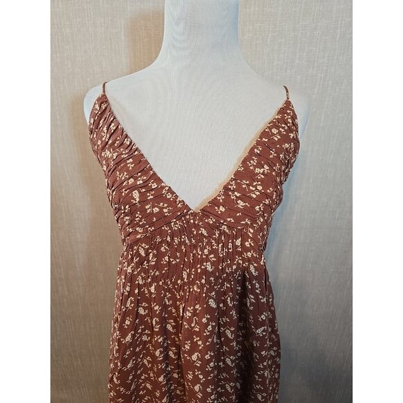 Treasure & Bond Brown Mahogany Little Paris cotton halter maxi dress size XL New - Picture 3 of 16